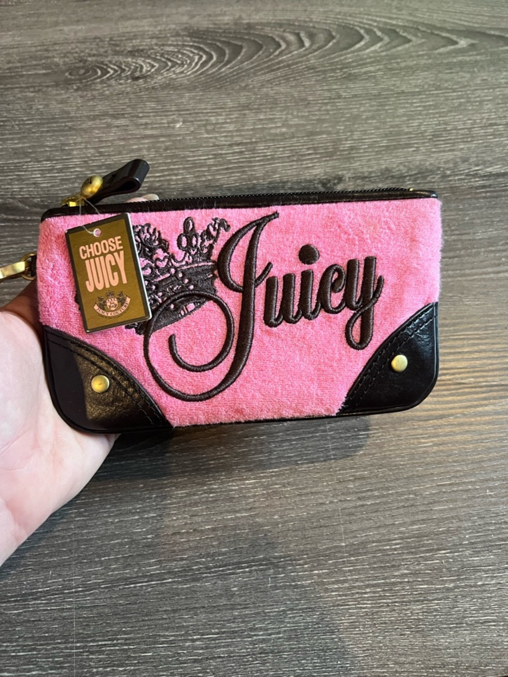Rare Vintage Juicy Couture Pink  Zip Wristlet Wallet